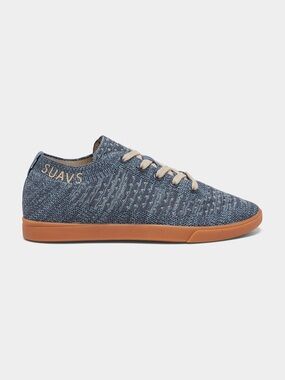 Suavs Knit Casual Shoe in Denim Blue and Tan Sz 7.5 Women